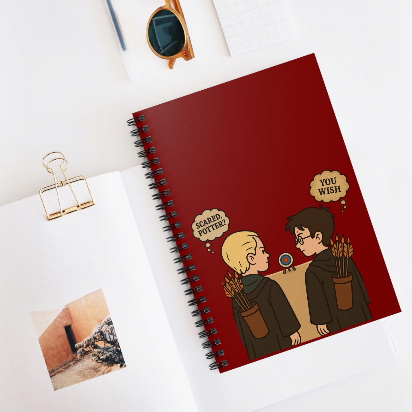 Magical Spiral Notebook - Perfect for Potterheads, Journaling, School Supplies, Gift for Harry Potter Fans, Archery Fans, Quirky Stationery