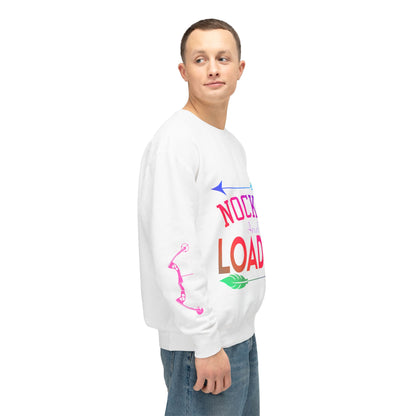 Nocked and Loaded Unisex Lightweight Crewneck Sweatshirt With Bows on Sleeves