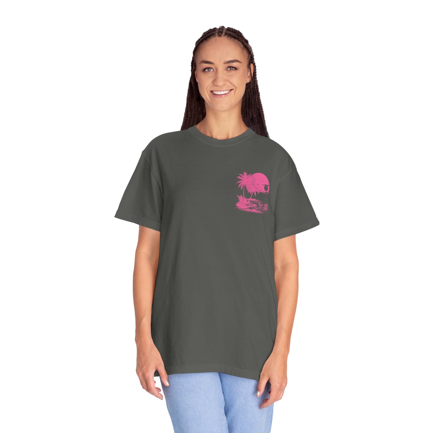 Summer Vibes Unisex Garment-Dyed T-shirt - Retro Beach Graphic