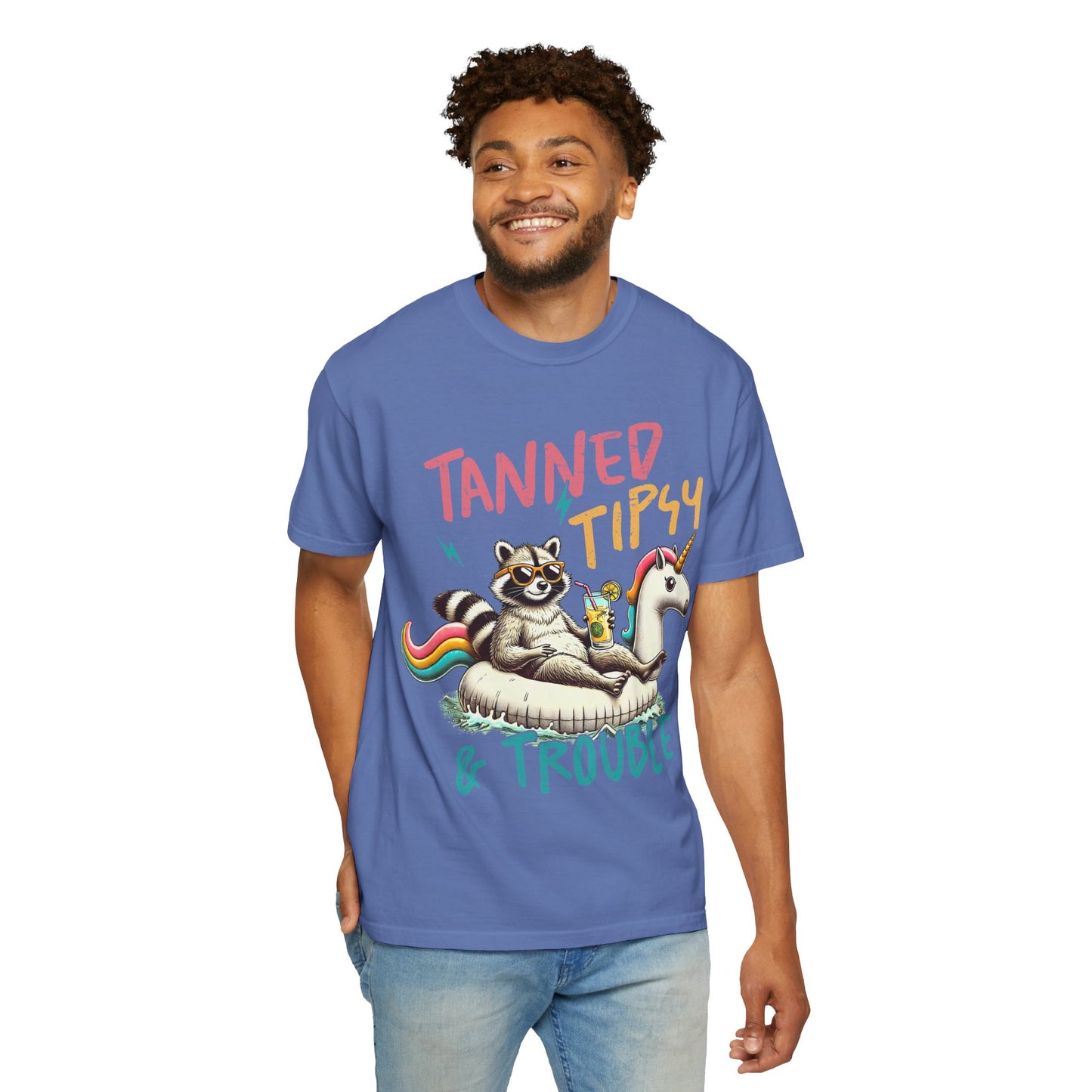 Unisex T-Shirt - Tanned, Tipsy & Trouble Party Tee