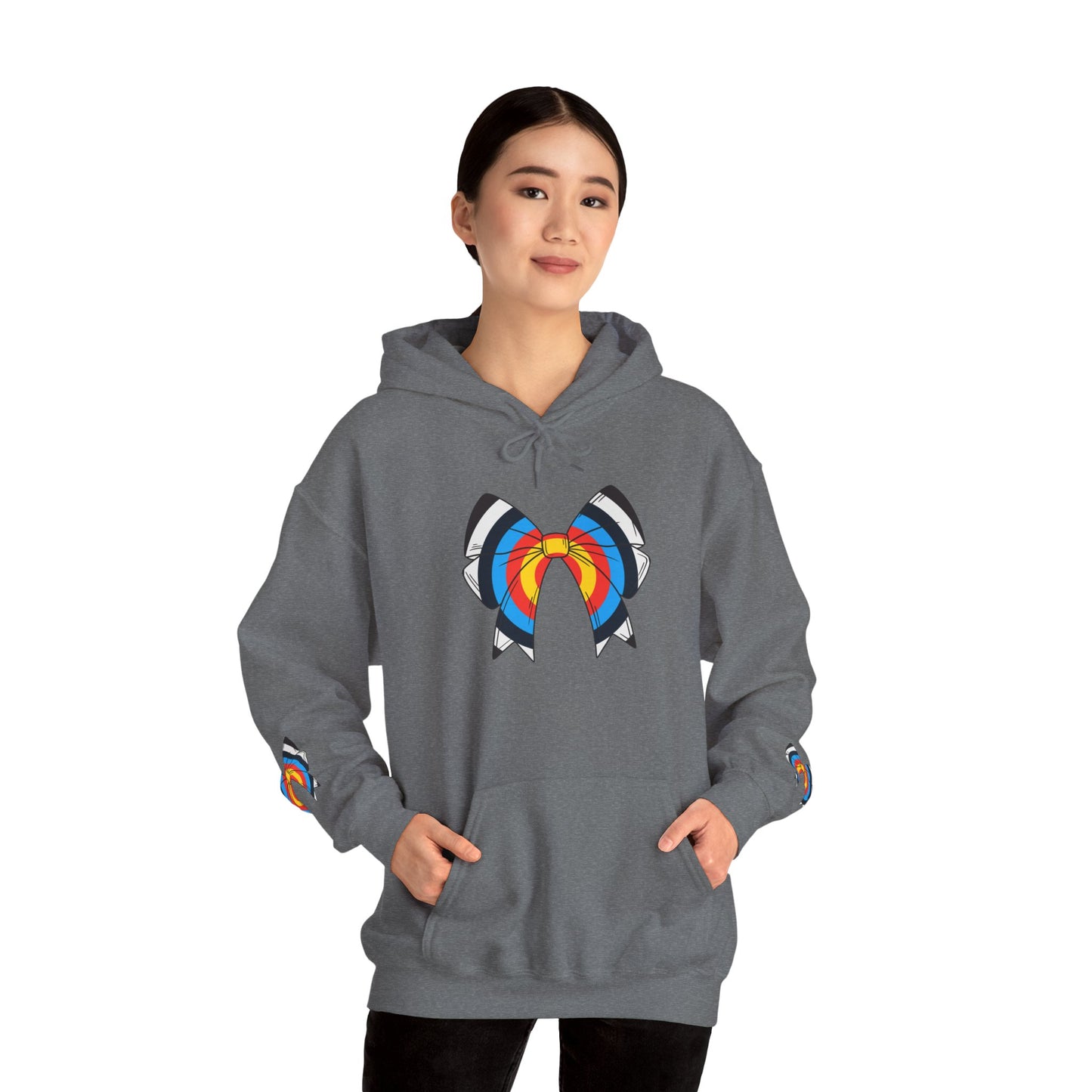 Archery Bow Hoodie With Mini Bows on Sleeves