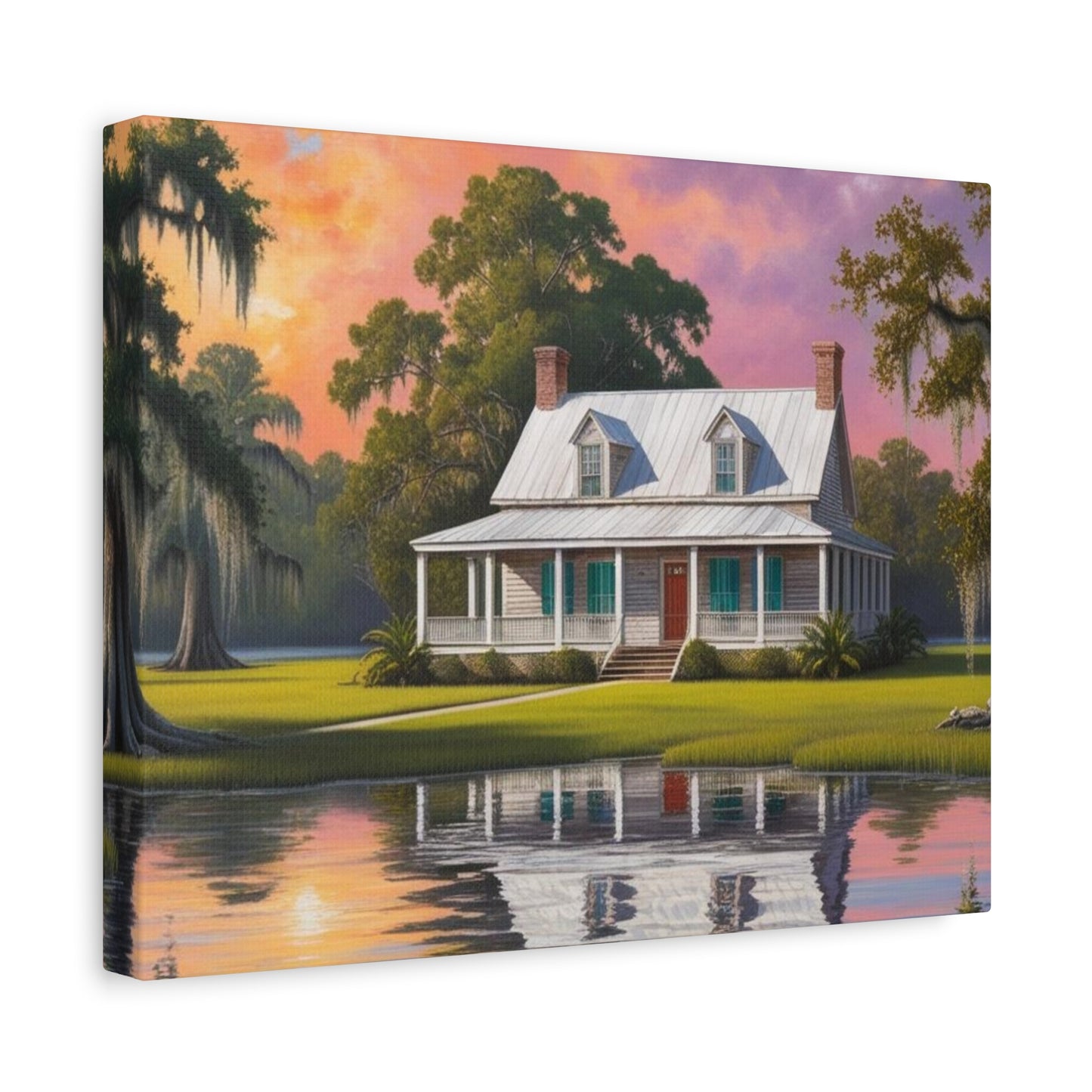 Scenic Southern Home Canvas Print - Tranquil Nature Art