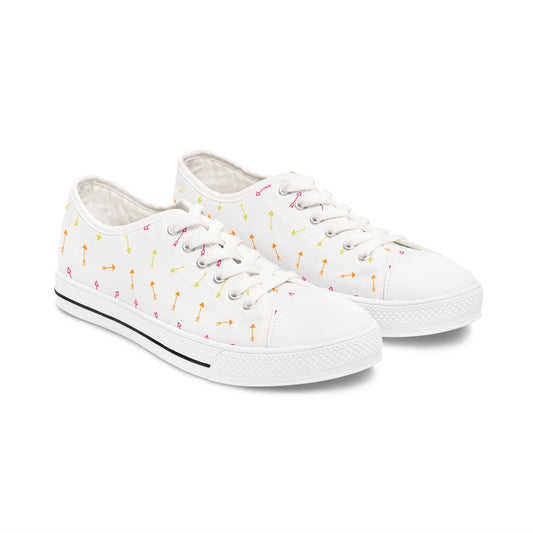 Colorful Arrow Women's Low Top Sneakers, Casual Footwear, Stylish Sneakers for Everyday, Unique Gifts for Her, Summer Fashion
