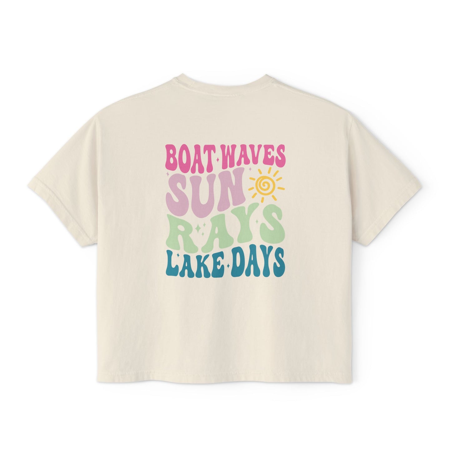 Women's Boxy Tee - Lake Days Design, Perfect for Summer Adventures