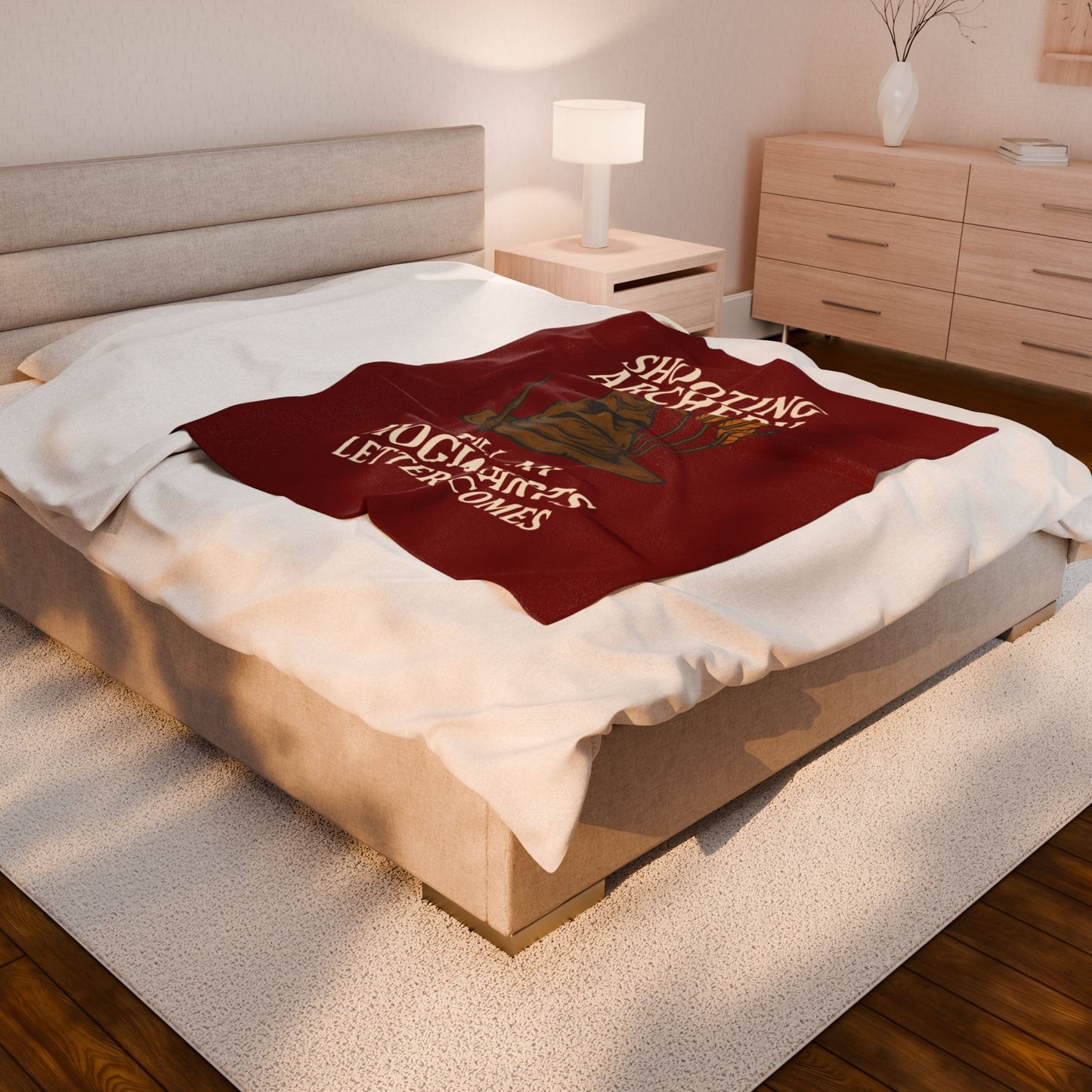 Hogwarts Themed Plush Blanket, Cozy Throw for Harry Potter Fans, Archery Enthusiast Gift, Warm Fleece for Movie Nights, Wizarding Decor