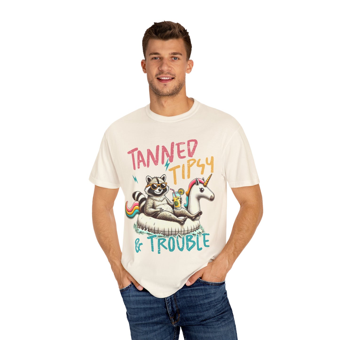 Unisex T-Shirt - Tanned, Tipsy & Trouble Party Tee