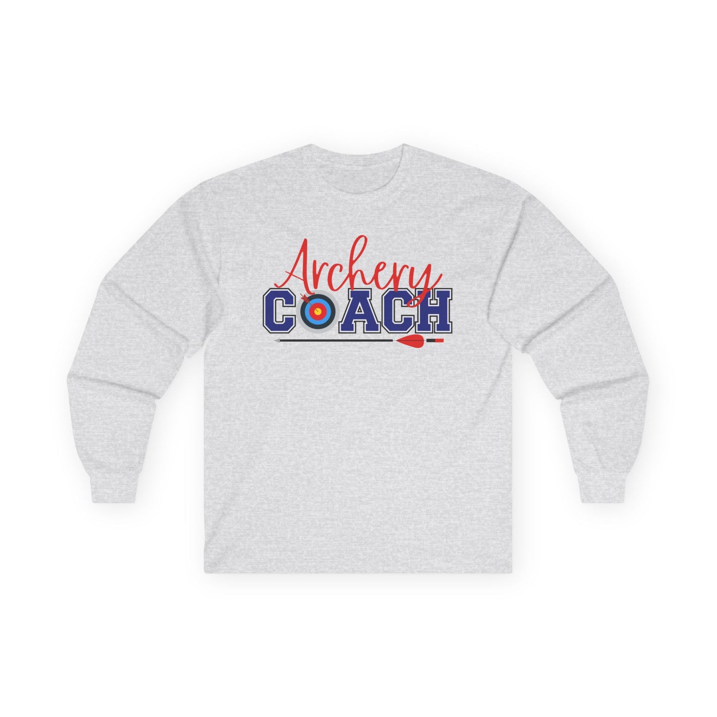 Archery Coach Long Sleeve Tee, Gift for Coaches, Sportswear, Team Apparel, Archery Lover Gift, Casual Everyday Wear