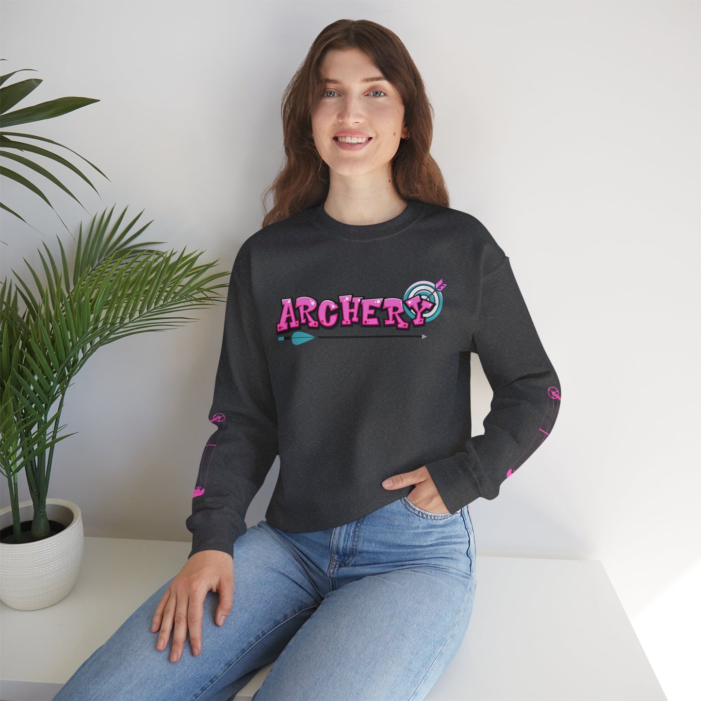 Colorful Archery Sweatshirt, Unisex Crewneck, Gift for Archers, Sports Apparel, Casual Wear, Comfortable Hoodie