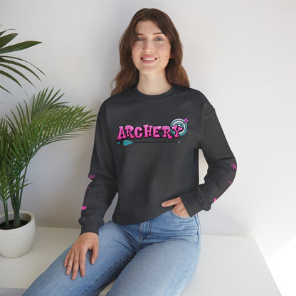 Colorful Archery Sweatshirt, Unisex Crewneck, Gift for Archers, Sports Apparel, Casual Wear, Comfortable Hoodie