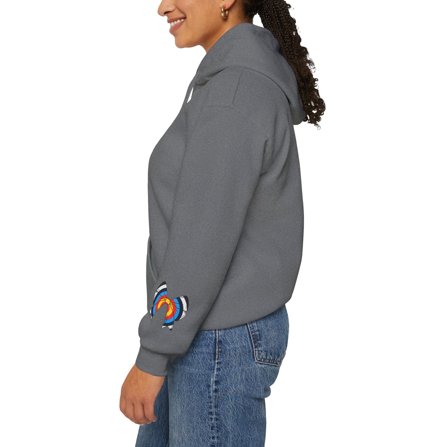 Archery Bow Hoodie With Mini Bows on Sleeves