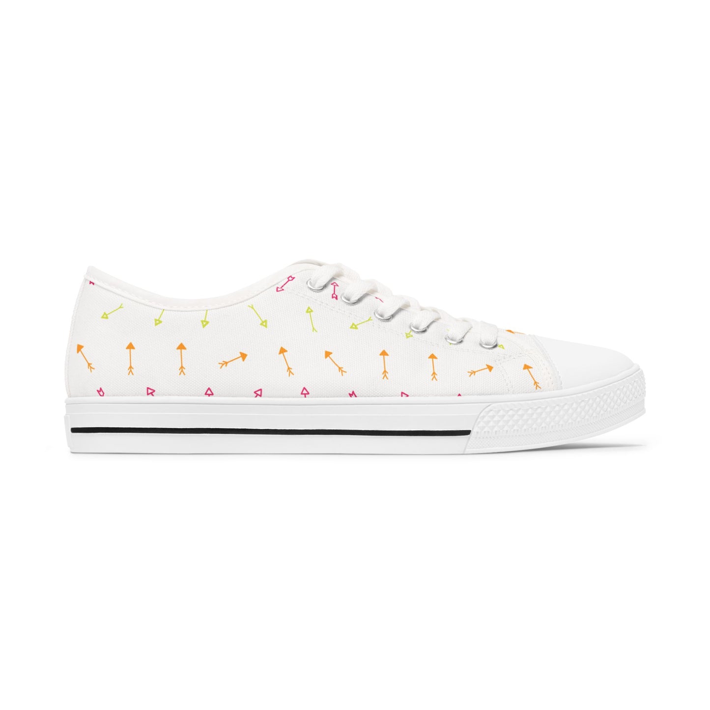Colorful Arrow Women's Low Top Sneakers, Casual Footwear, Stylish Sneakers for Everyday, Unique Gifts for Her, Summer Fashion