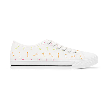 Colorful Arrow Women's Low Top Sneakers, Casual Footwear, Stylish Sneakers for Everyday, Unique Gifts for Her, Summer Fashion