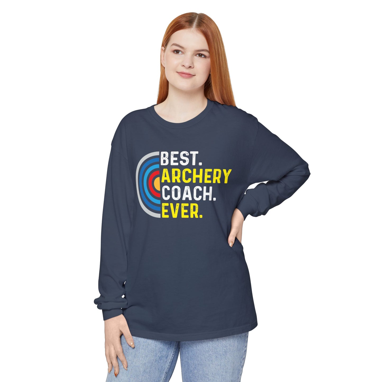 Best Archery Coach Ever Long Sleeve Tee, Gift for Coaches, Sportswear, Archery Apparel, Unisex T-Shirt, Team Spirit Shirt
