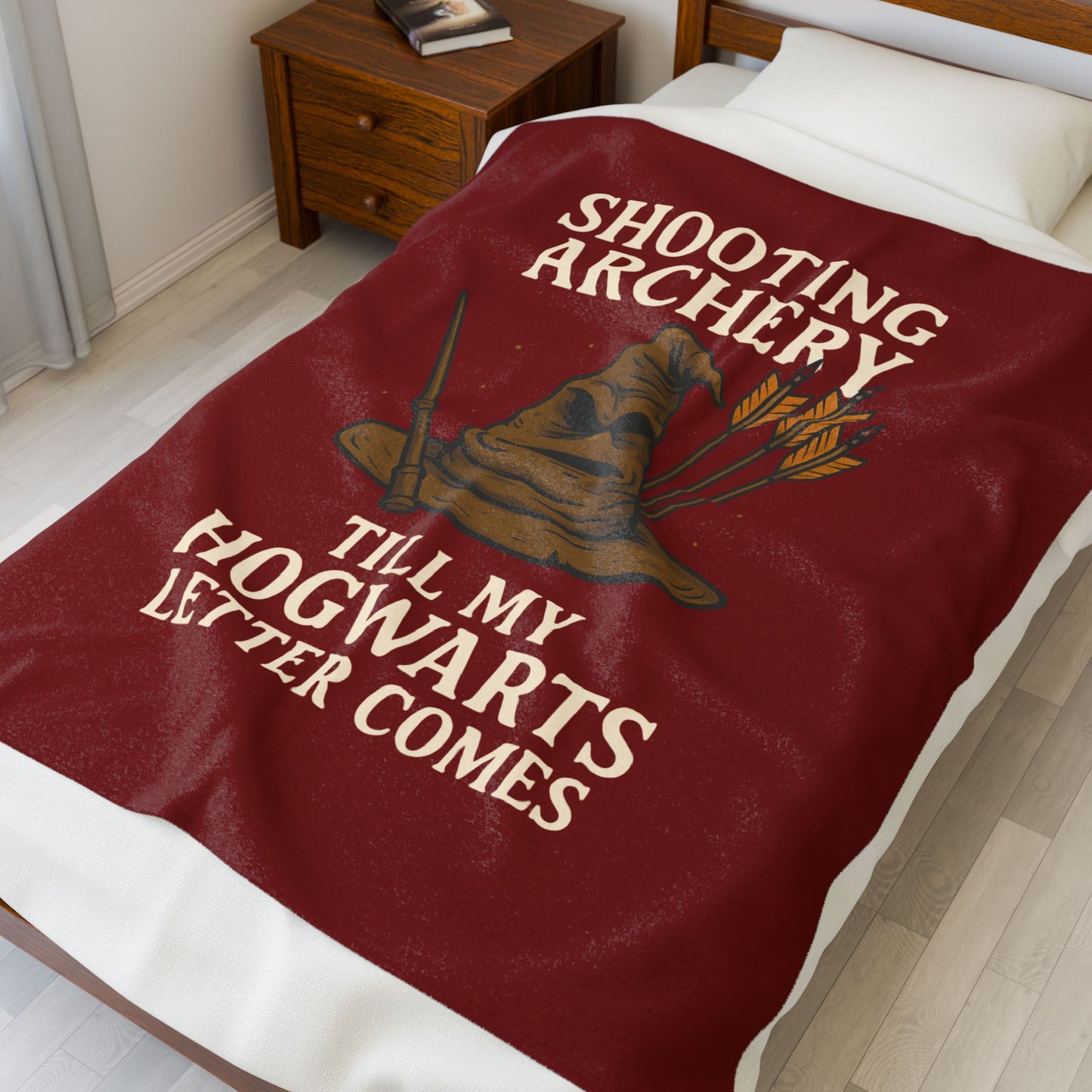 Hogwarts Themed Plush Blanket, Cozy Throw for Harry Potter Fans, Archery Enthusiast Gift, Warm Fleece for Movie Nights, Wizarding Decor