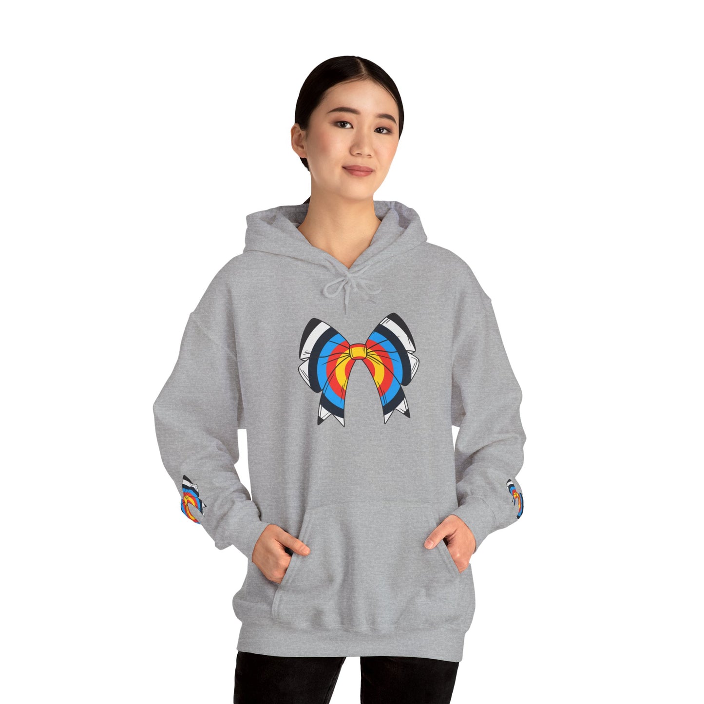 Archery Bow Hoodie With Mini Bows on Sleeves