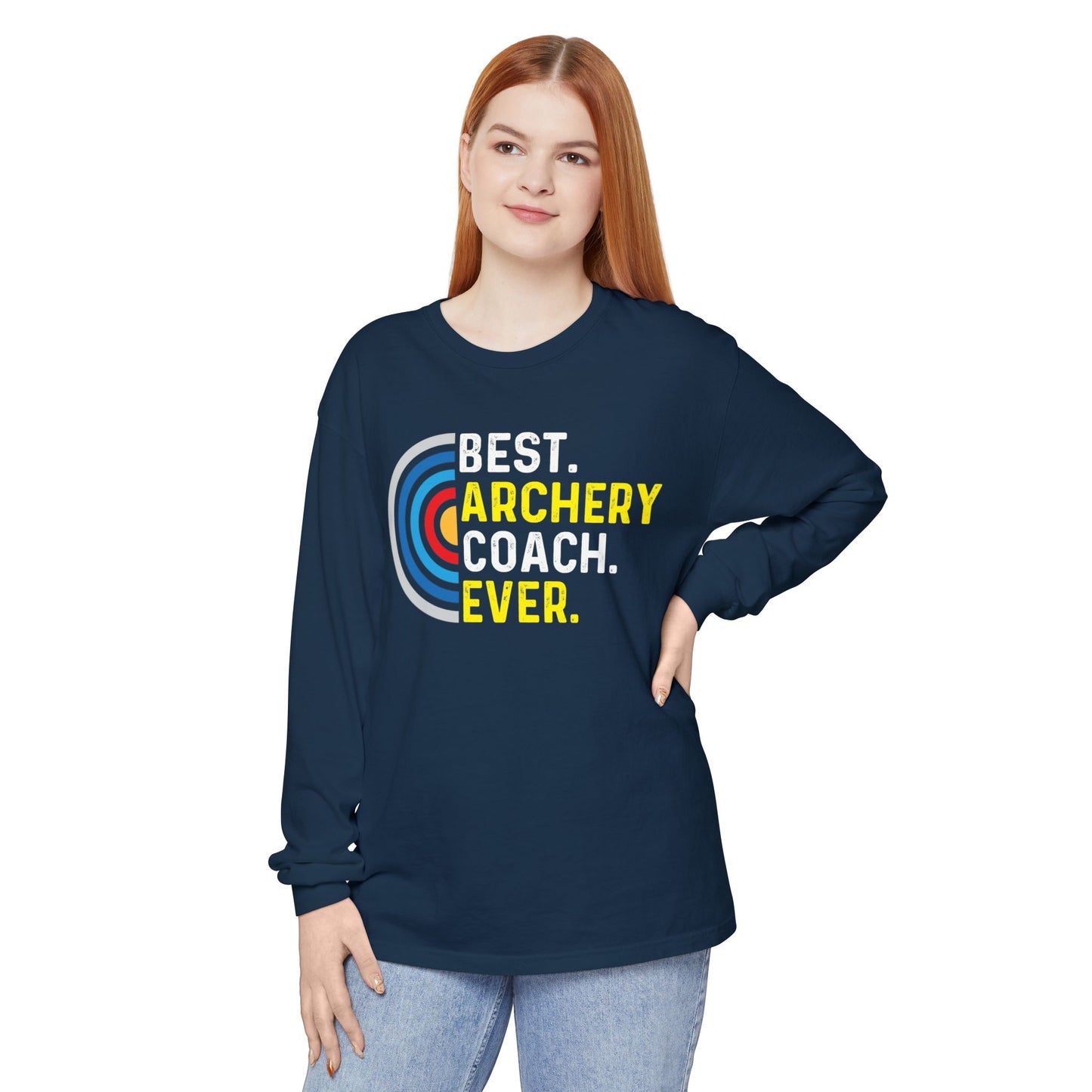 Best Archery Coach Ever Long Sleeve Tee, Gift for Coaches, Sportswear, Archery Apparel, Unisex T-Shirt, Team Spirit Shirt