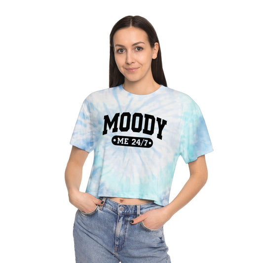 Moody Women's Tie-Dye Crop Tee - Casual Comfort for Everyday Wear