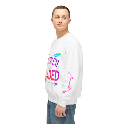 Nocked and Loaded Unisex Lightweight Crewneck Sweatshirt With Bows on Sleeves