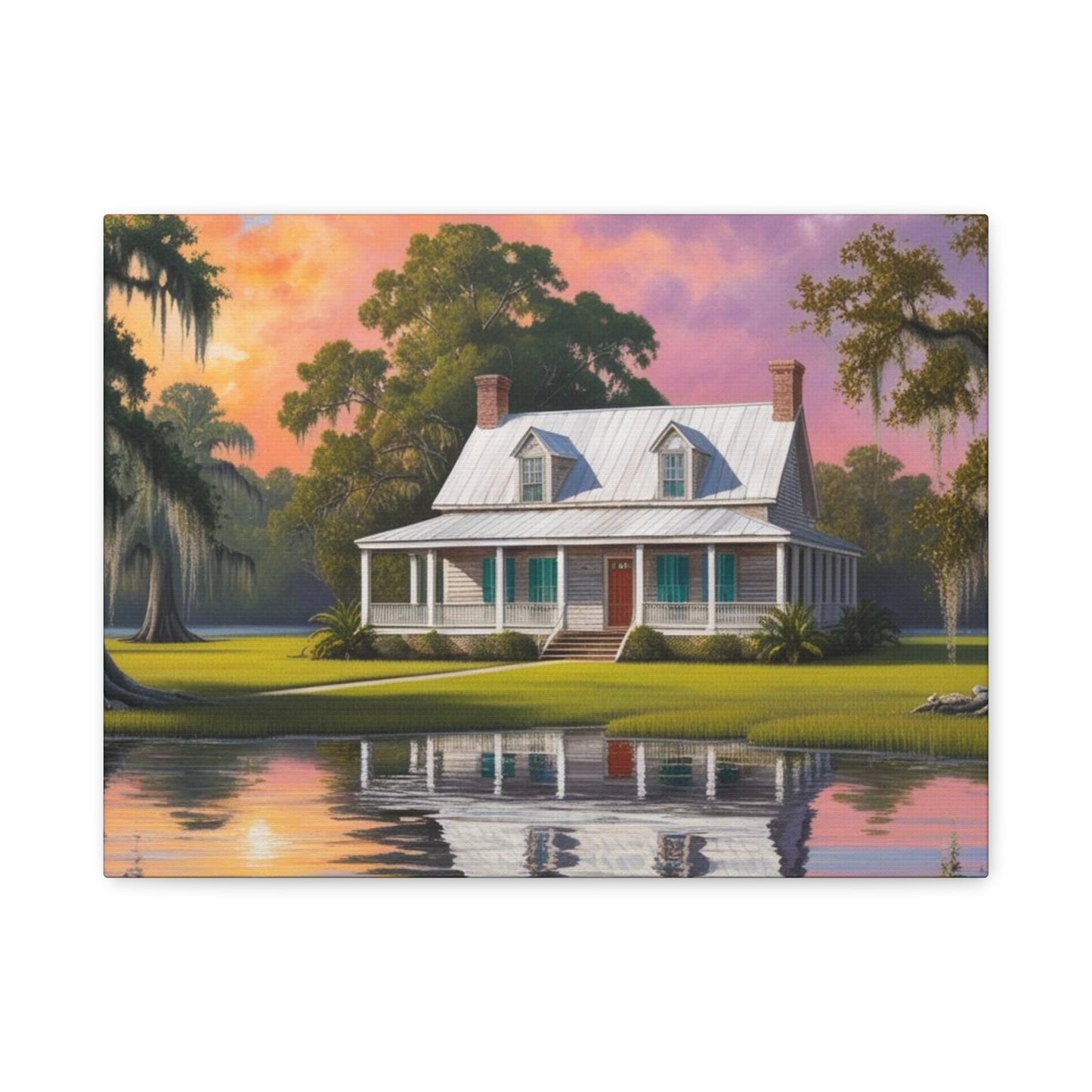 Scenic Southern Home Canvas Print - Tranquil Nature Art