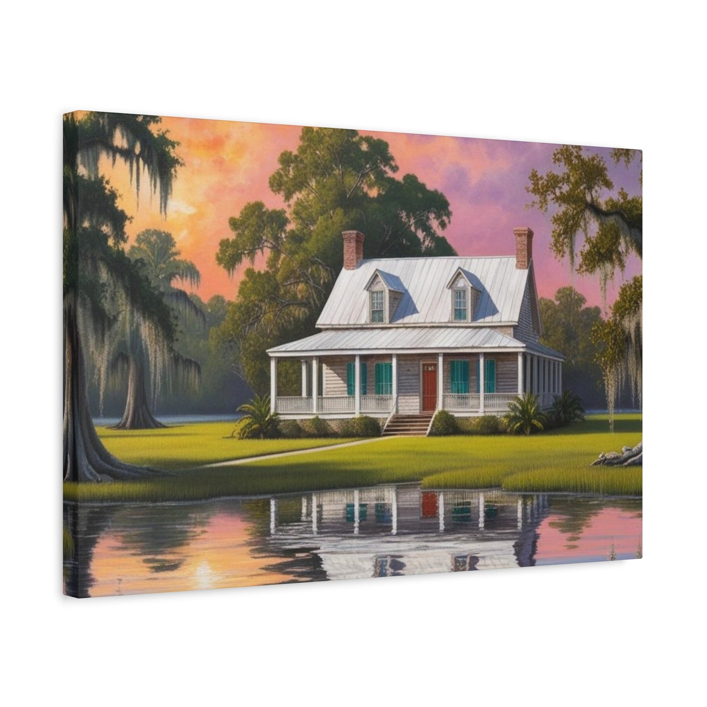 Scenic Southern Home Canvas Print - Tranquil Nature Art
