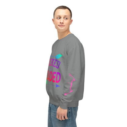 Nocked and Loaded Unisex Lightweight Crewneck Sweatshirt With Bows on Sleeves