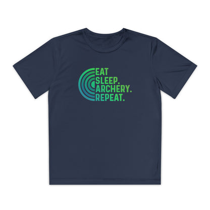 Youth Archery Tee - Eat Sleep Archery Repeat Shirt, Gift for Archers, Casual Sportswear, Kids Competitor Top, Archery Event Outfit