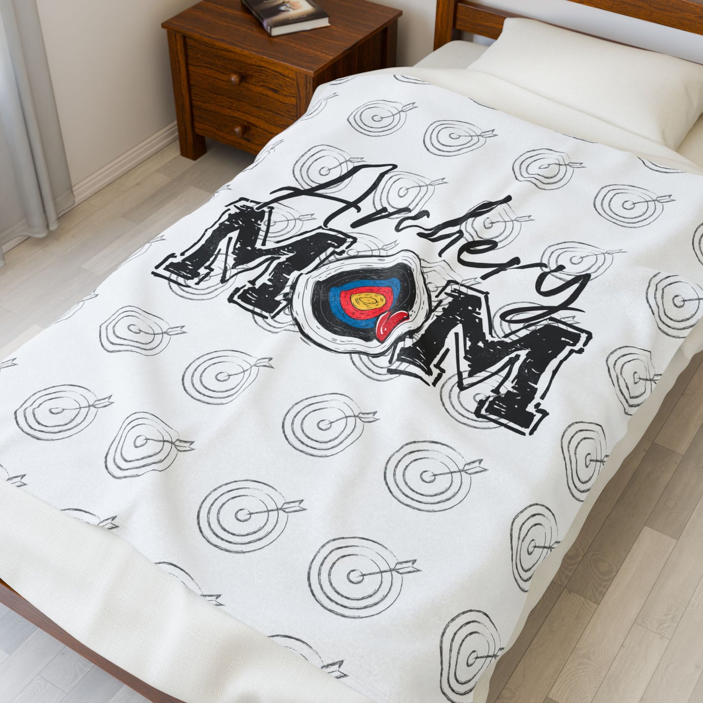 Archery Mom Velveteen Plush Blanket - Soft Cozy Throw for Archery Lovers