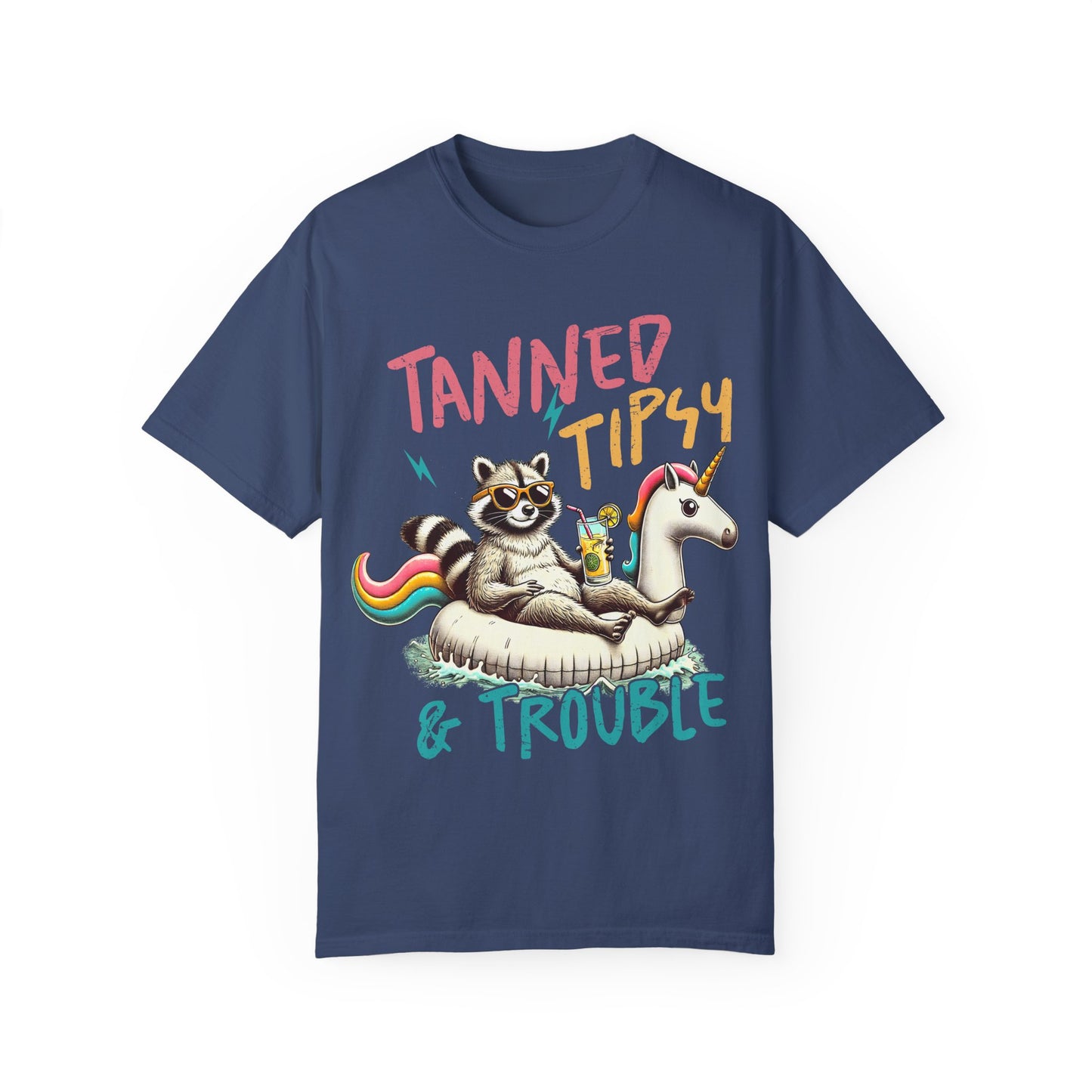 Unisex T-Shirt - Tanned, Tipsy & Trouble Party Tee