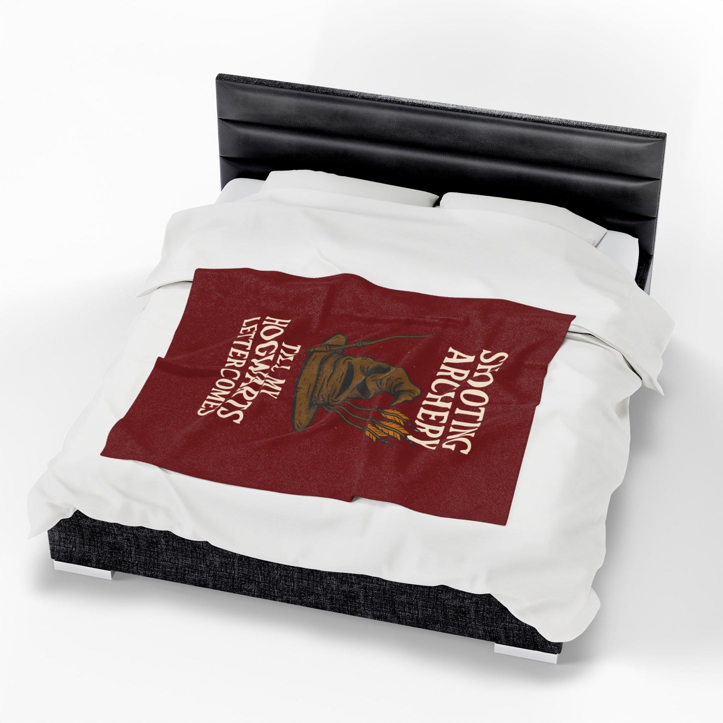 Hogwarts Themed Plush Blanket, Cozy Throw for Harry Potter Fans, Archery Enthusiast Gift, Warm Fleece for Movie Nights, Wizarding Decor