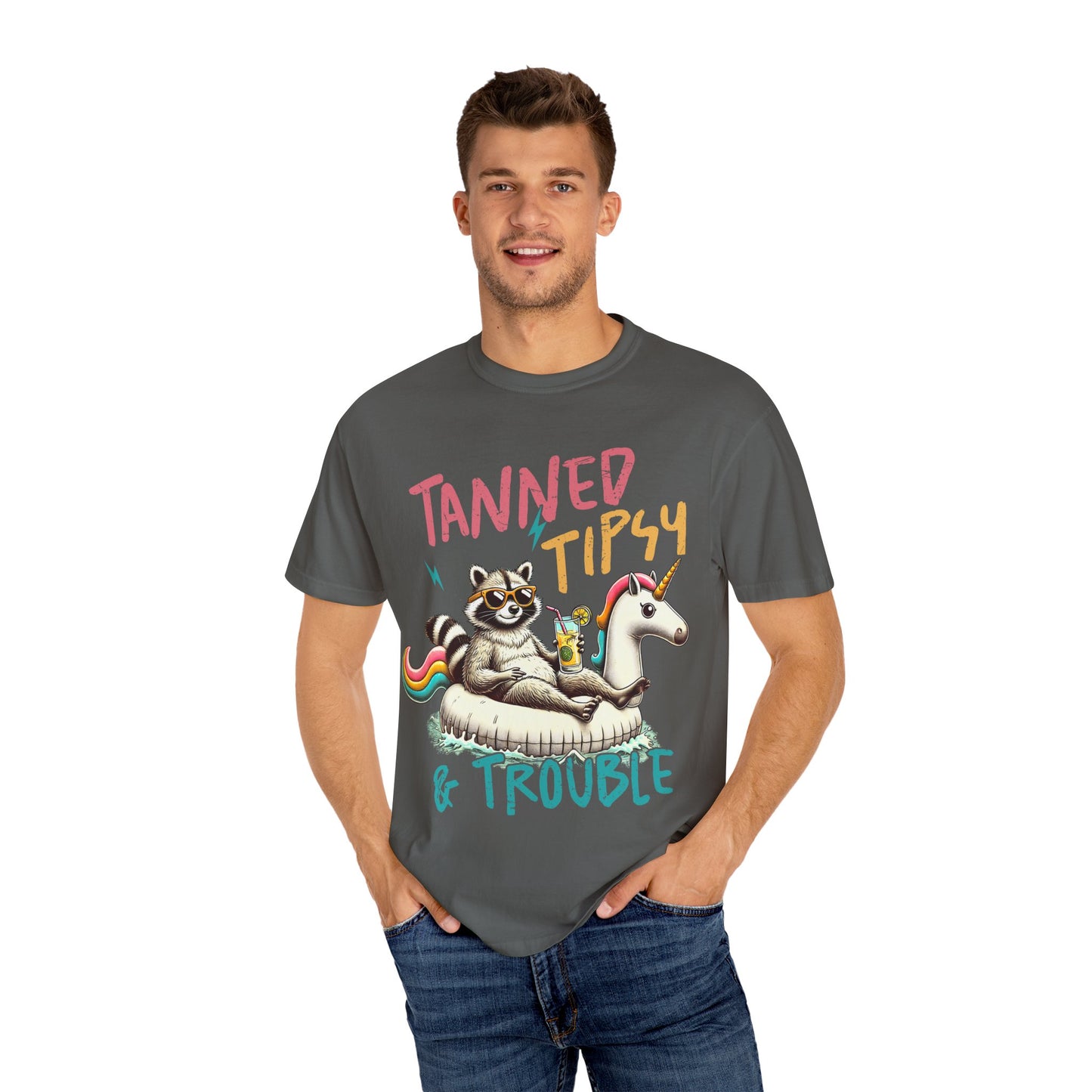 Unisex T-Shirt - Tanned, Tipsy & Trouble Party Tee