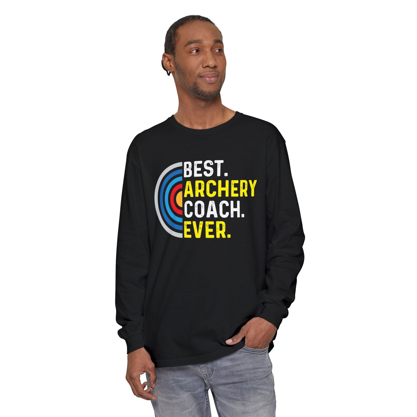 Best Archery Coach Ever Long Sleeve Tee, Gift for Coaches, Sportswear, Archery Apparel, Unisex T-Shirt, Team Spirit Shirt