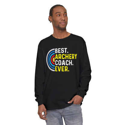 Best Archery Coach Ever Long Sleeve Tee, Gift for Coaches, Sportswear, Archery Apparel, Unisex T-Shirt, Team Spirit Shirt