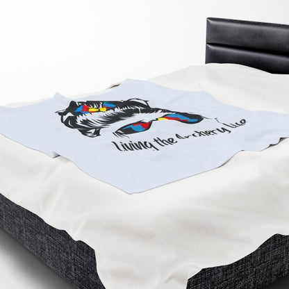 Living the Archery Life Velveteen Plush Blanket, Cozy Throw for Archery Lovers, Perfect Gift for Archers, Home Decor, Sports Enthusiasts