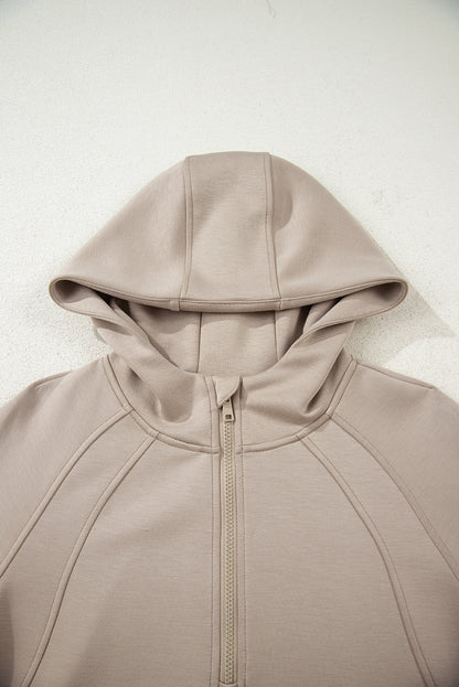 Jet Stream Half Zip Thumbhole Sleeve Hoodie Active Pants 2pcs Outfit