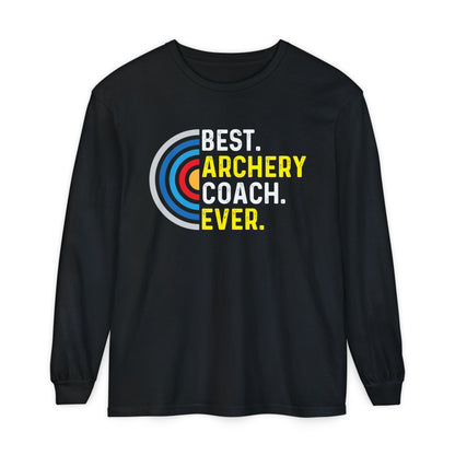 Best Archery Coach Ever Long Sleeve Tee, Gift for Coaches, Sportswear, Archery Apparel, Unisex T-Shirt, Team Spirit Shirt