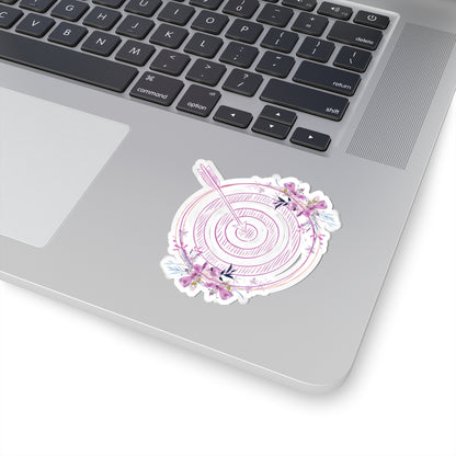 Floral Arrow Kiss-Cut Stickers, Aesthetic Laptop Decals, Unique Journal Accessories, Targeted Gifts for Friends, Flower Power Decor