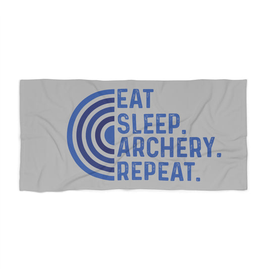 Eat Sleep Archery Repeat Beach Towel, Perfect for Archery Lovers, Outdoor Activity, Gifts for Archers, Beach Day Essentials, Summer Fun