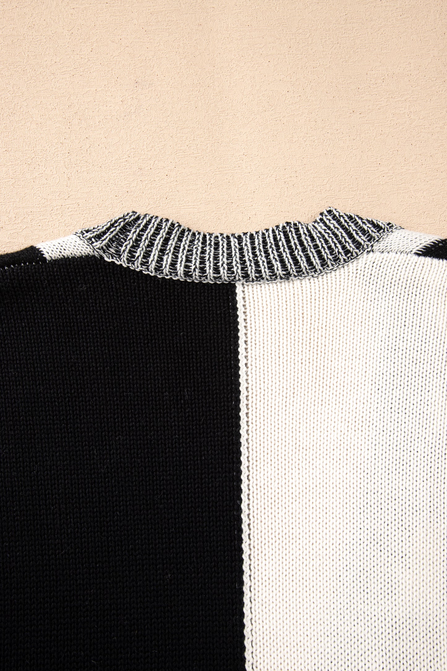 Black Plus Size Checkered Bubble Sleeve Drop Shoulder Open Cardigan