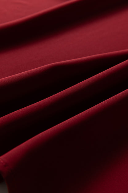 Red Dahlia Frilled Neck Ribbed Knit Patchwork Long Sleeve Mini Dress