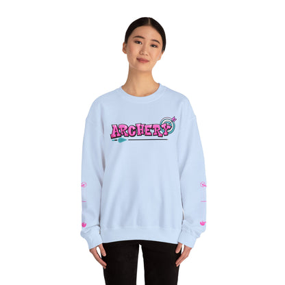 Colorful Archery Sweatshirt, Unisex Crewneck, Gift for Archers, Sports Apparel, Casual Wear, Comfortable Hoodie