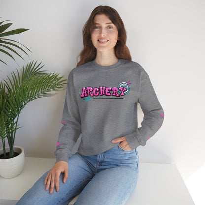 Colorful Archery Sweatshirt, Unisex Crewneck, Gift for Archers, Sports Apparel, Casual Wear, Comfortable Hoodie