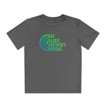 Youth Archery Tee - Eat Sleep Archery Repeat Shirt, Gift for Archers, Casual Sportswear, Kids Competitor Top, Archery Event Outfit