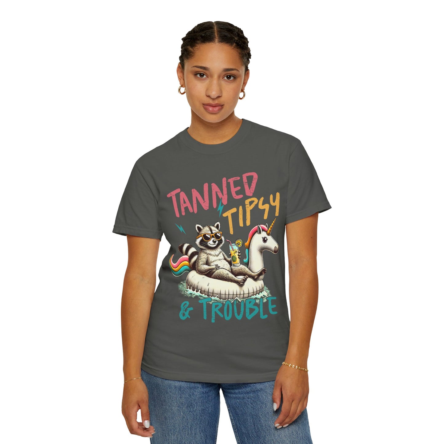 Unisex T-Shirt - Tanned, Tipsy & Trouble Party Tee