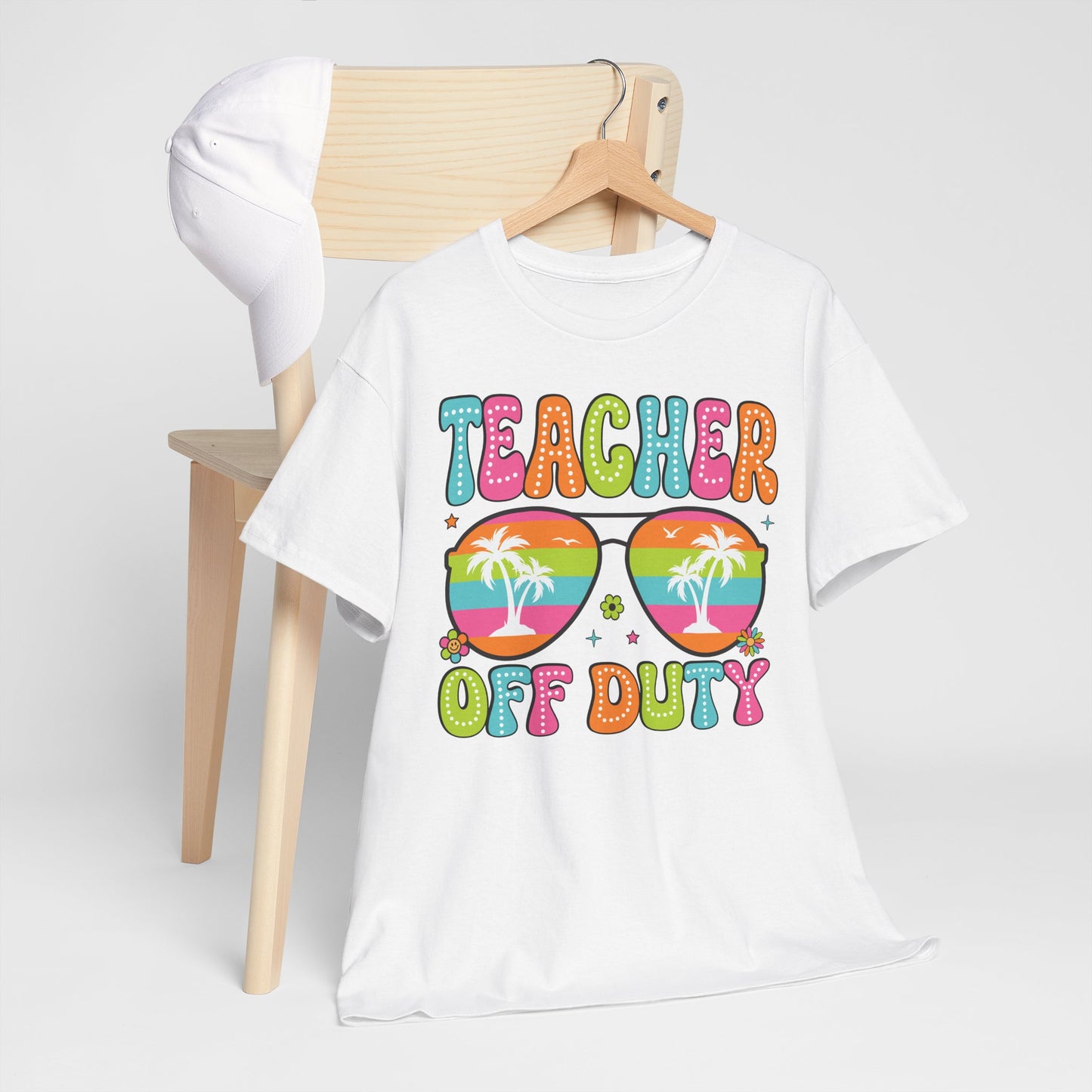 Teacher Off Duty Unisex Heavy Cotton Tee - Fun Summer Vibe T-Shirt