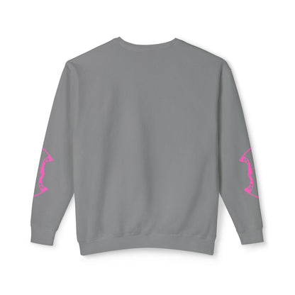 Nocked and Loaded Unisex Lightweight Crewneck Sweatshirt With Bows on Sleeves
