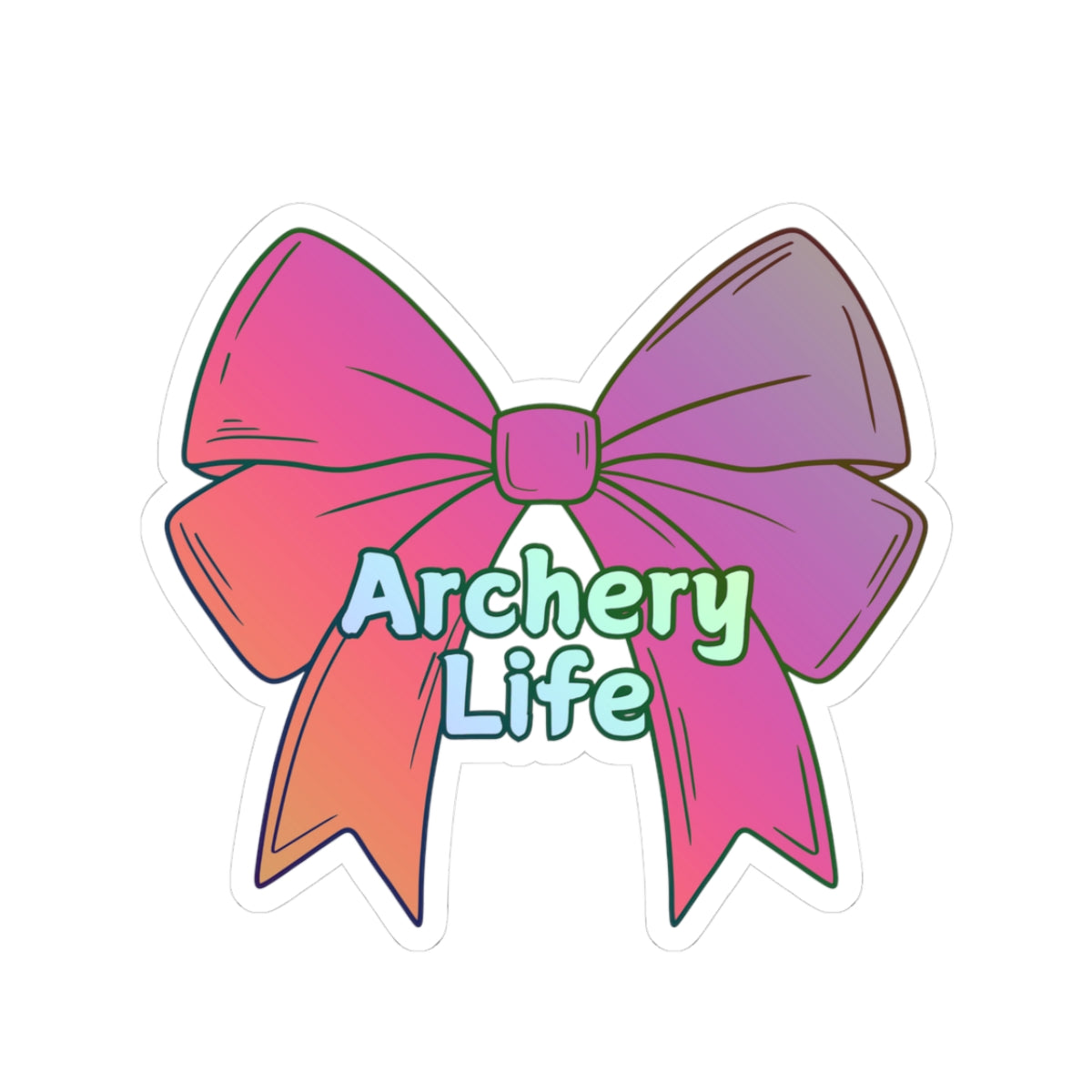 Colorful Archery Life Bow Stickers | Cute Bow Design | Perfect for Laptops, Water Bottles, Journals, Gifts, and Caring Enthusiasts