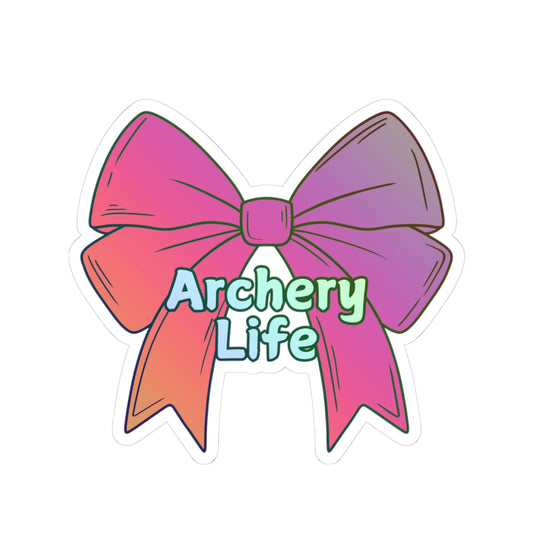Colorful Archery Life Bow Stickers | Cute Bow Design | Perfect for Laptops, Water Bottles, Journals, Gifts, and Caring Enthusiasts