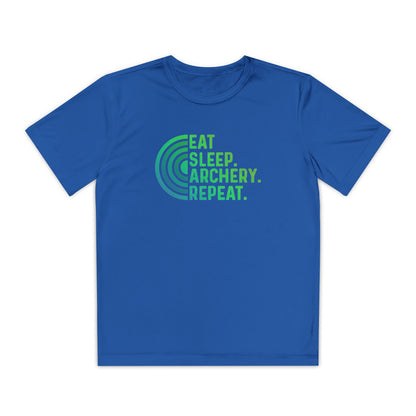 Youth Archery Tee - Eat Sleep Archery Repeat Shirt, Gift for Archers, Casual Sportswear, Kids Competitor Top, Archery Event Outfit