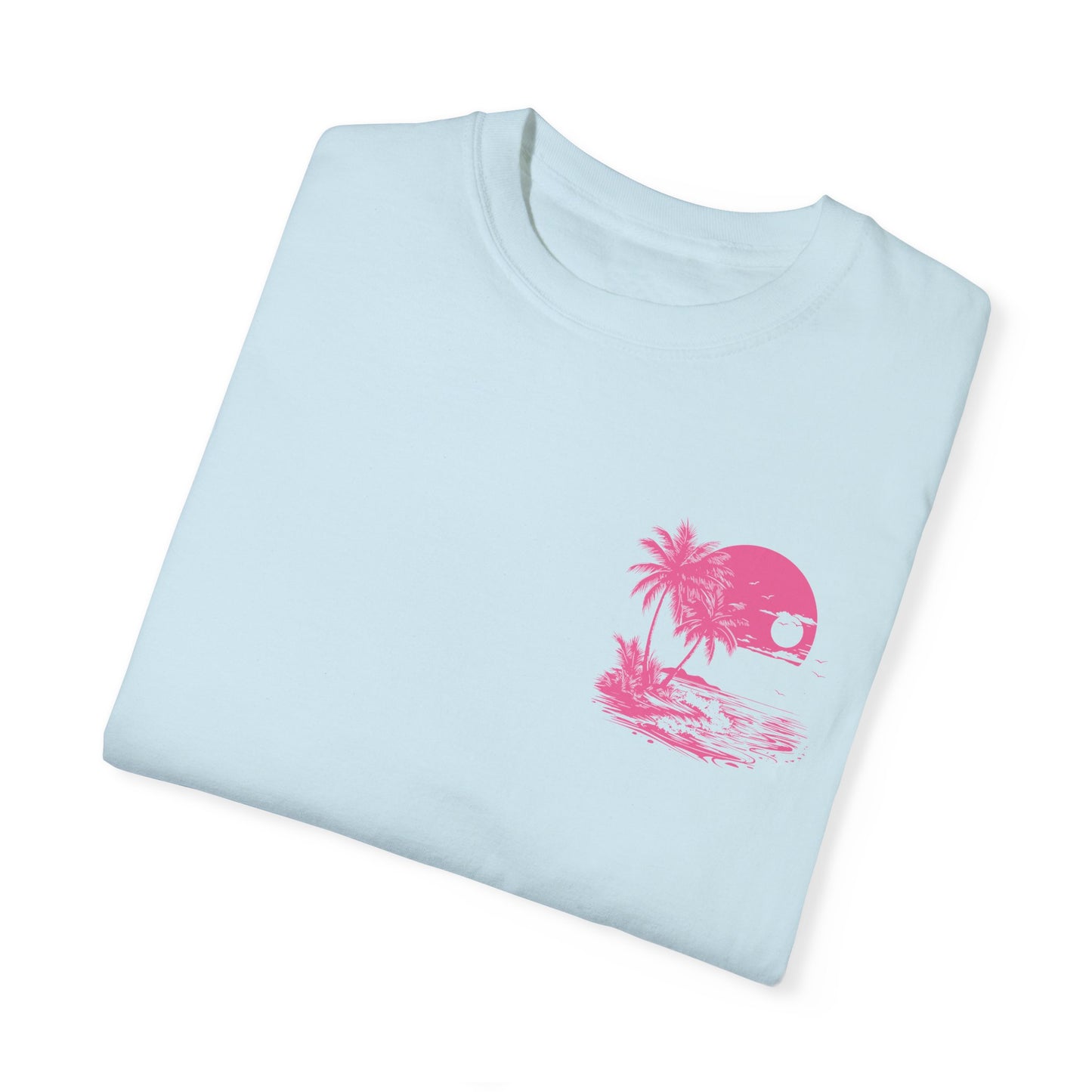 Summer Vibes Unisex Garment-Dyed T-shirt - Retro Beach Graphic