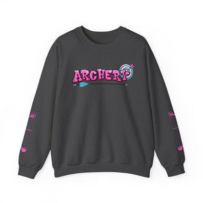 Colorful Archery Sweatshirt, Unisex Crewneck, Gift for Archers, Sports Apparel, Casual Wear, Comfortable Hoodie